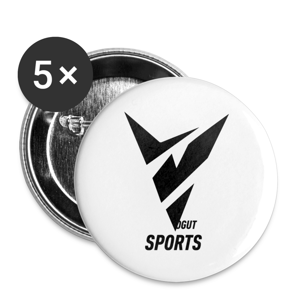 Buttons small 1''/25 mm (5-pack) - white