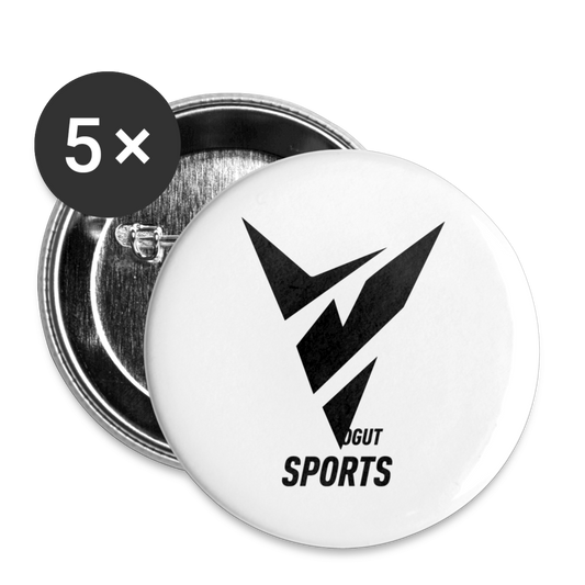 Buttons small 1''/25 mm (5-pack) - white